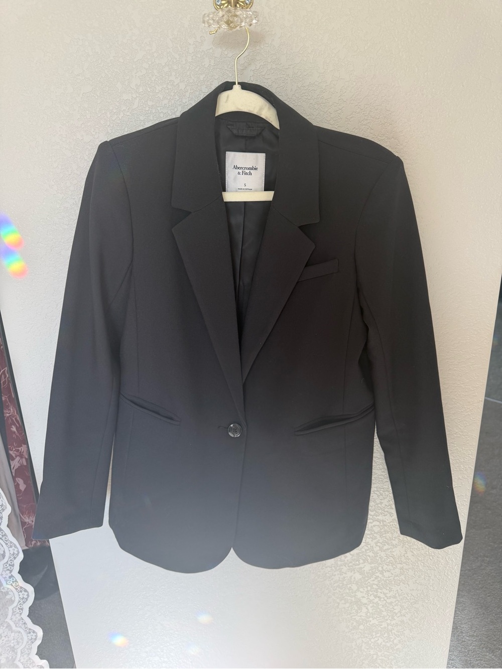 Abercrombie & Fitch Black Tailored Single-Button Blazer